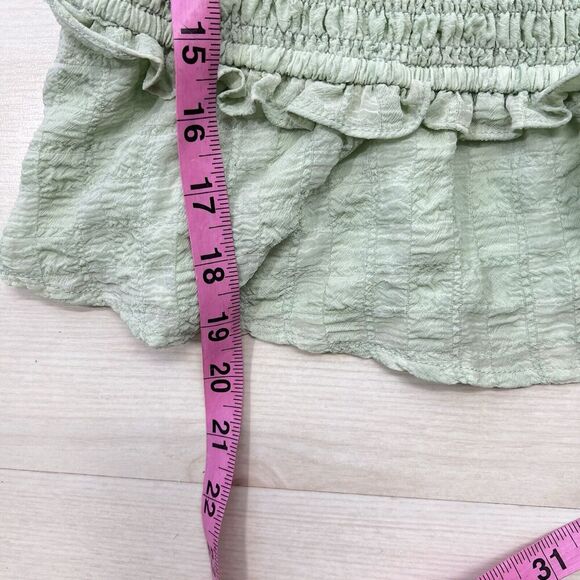 ASTR The Label Love Song Smock Blouse Women Large Mint Green Square Neck Lined - Picture 8 of 11